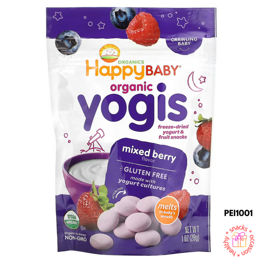 Happy Family Organics, Organic Yogis, Freeze Dried Yogurt & Fruit Snacks, Mixed Berry