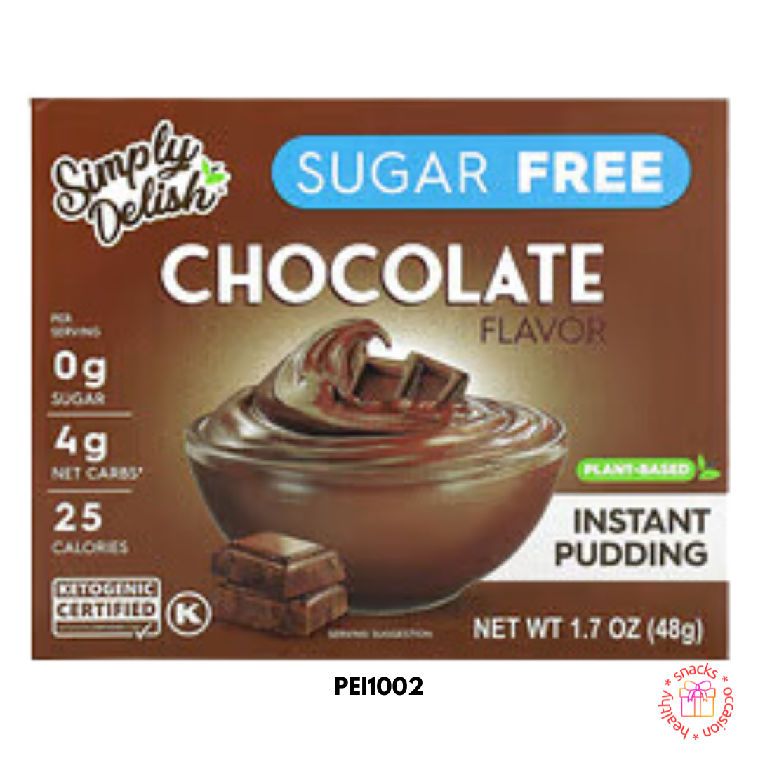 Natural Simply Delish, Plant-Based Instant Pudding, Chocolate, Sugar Free