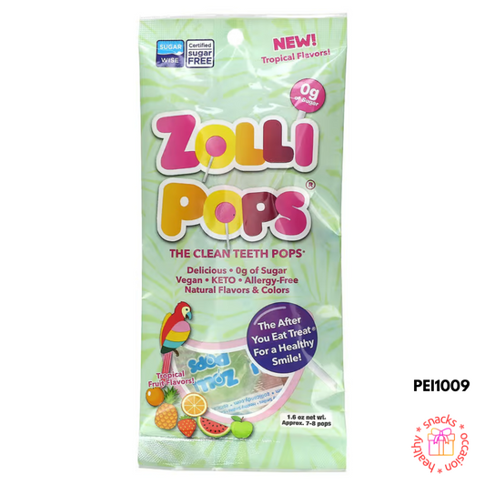 Zollipops, Zolli Pops, The Clean Teeth Drops, Tropical Fruit, Set Of 7 Pops