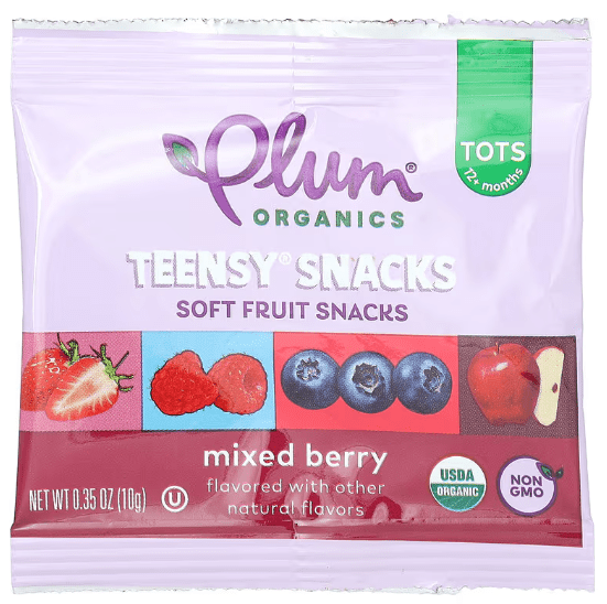 Plum Organics, Teensy Snacks, Soft Fruit Snacks, Tots 12+ Months, Mixed Berry - Healthy Gifts Hub