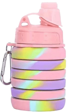 Silicone foldable water bottle (Pink + Purple) - Healthy Gifts Hub